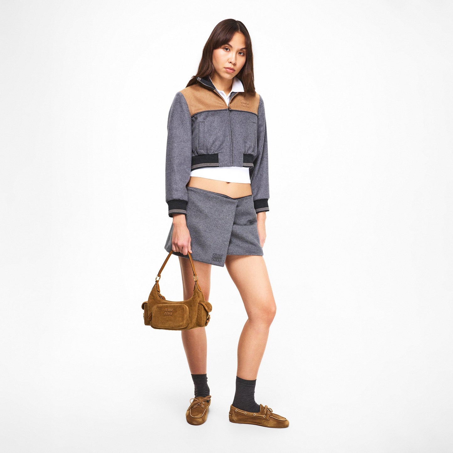 Miu Miu Womens Pocket Shoulder Bag