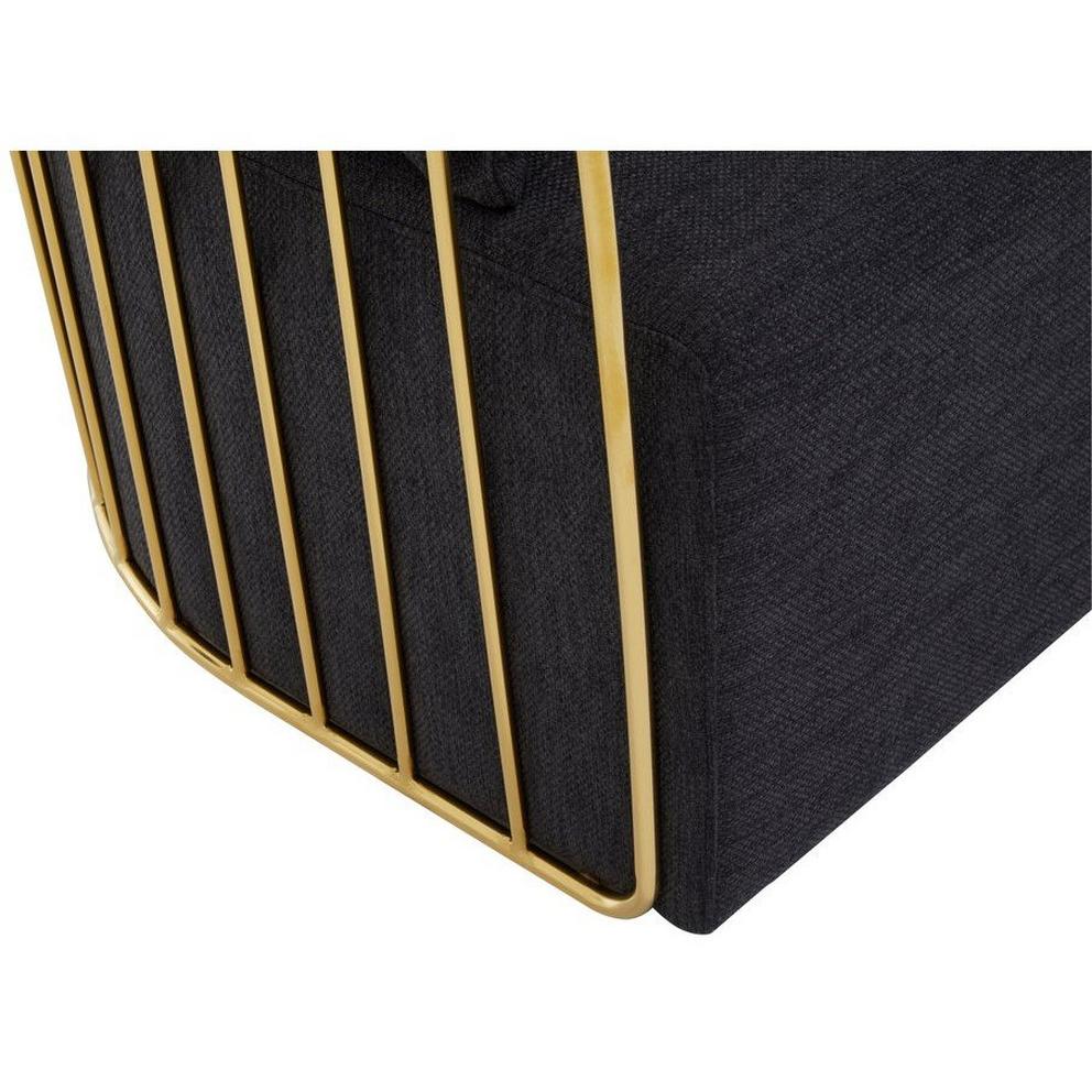 Azalea Two Seat Black Fabric Sofa