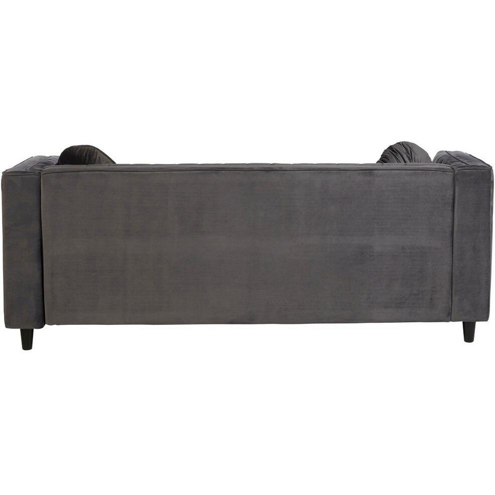 Farah Three Seat Grey Velvet Sofa