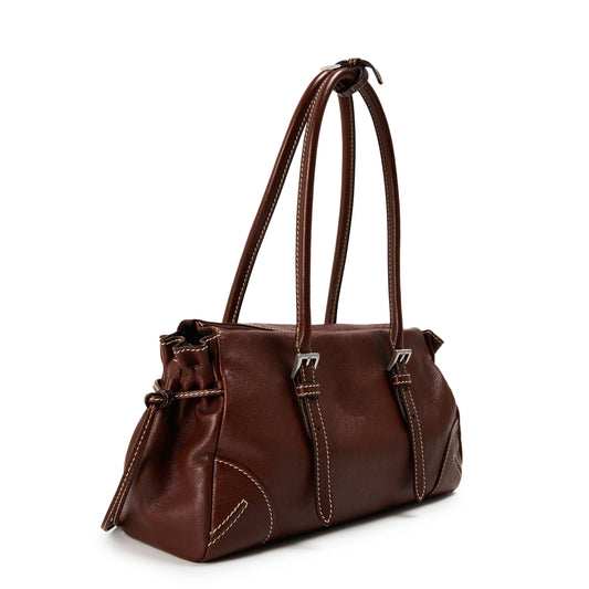 Prada Bonnie medium antiqued leather tote bag