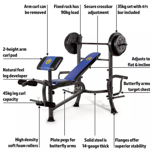 Marcy Starter Bench- 36kg Weight Set
