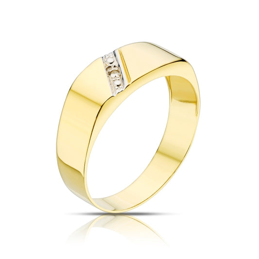 Engagement Ring 9ct Yellow Gold & Polished Diamond Ring