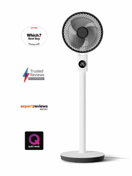 Meaco Sefte White Pedestal Fan - 10 Inch