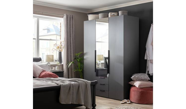 Argos Home Hallingford 3 Door 3 Drawer Wardrobe - Anthracite