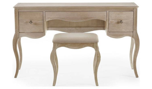 Julian Bowen Camille 2 Drawer Dressing Table and Stool - Oak