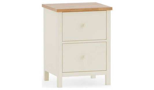 Julian Bowen Coxmoor 2 Drawer Bedside Table - Ivory & Oak