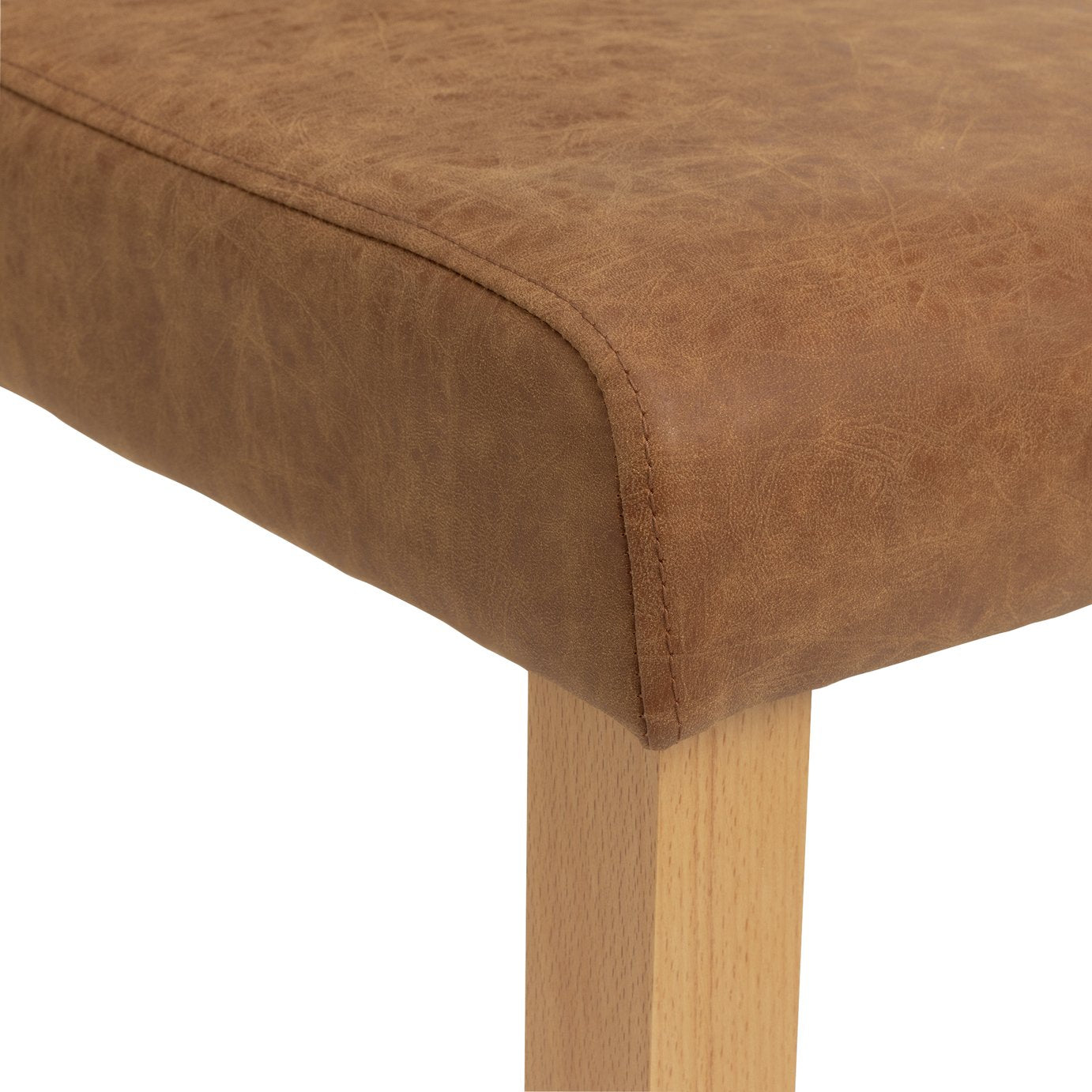 Argos Home Miami Extending Oak Dining Table & 4 Tan Chairs