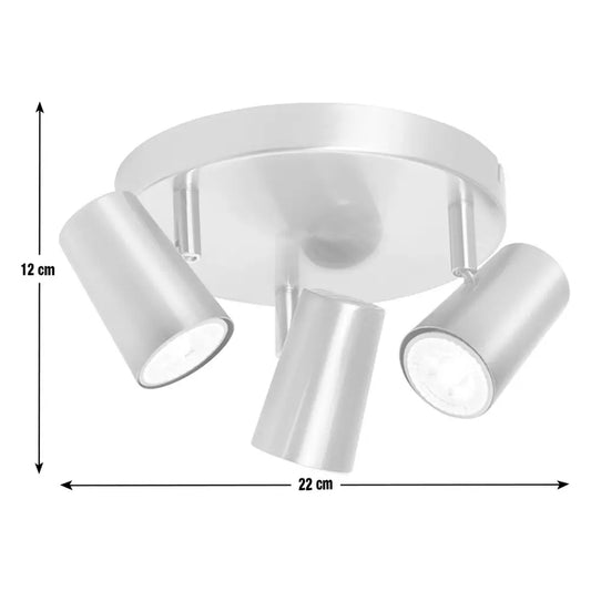 Argos Home Spotlight 3 Light Plate - Brushed Chrome