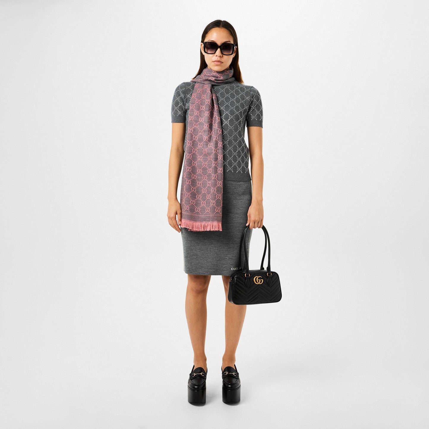 Gucci Women's GG Logo Wool Scarf