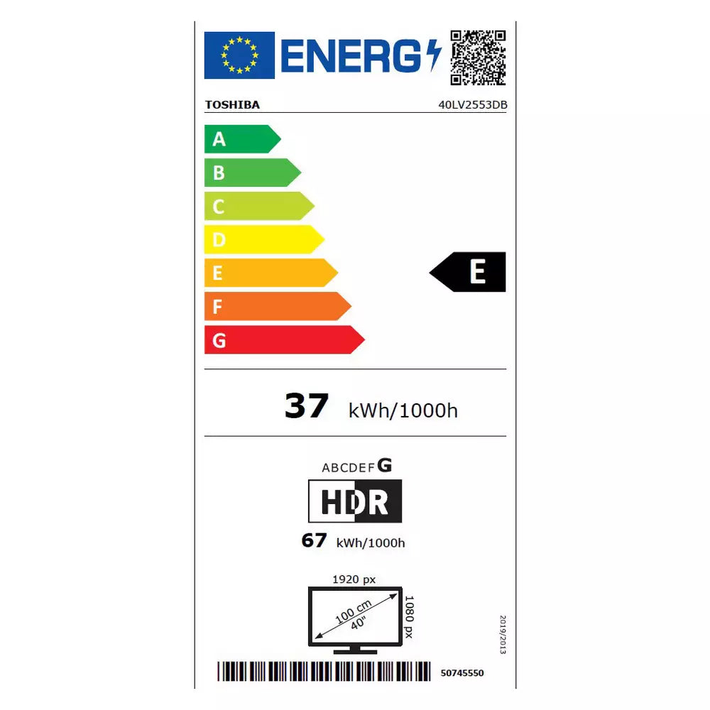 Toshiba 40 Inch 40LV2553DB Smart FHD HDR DLED Freely TV