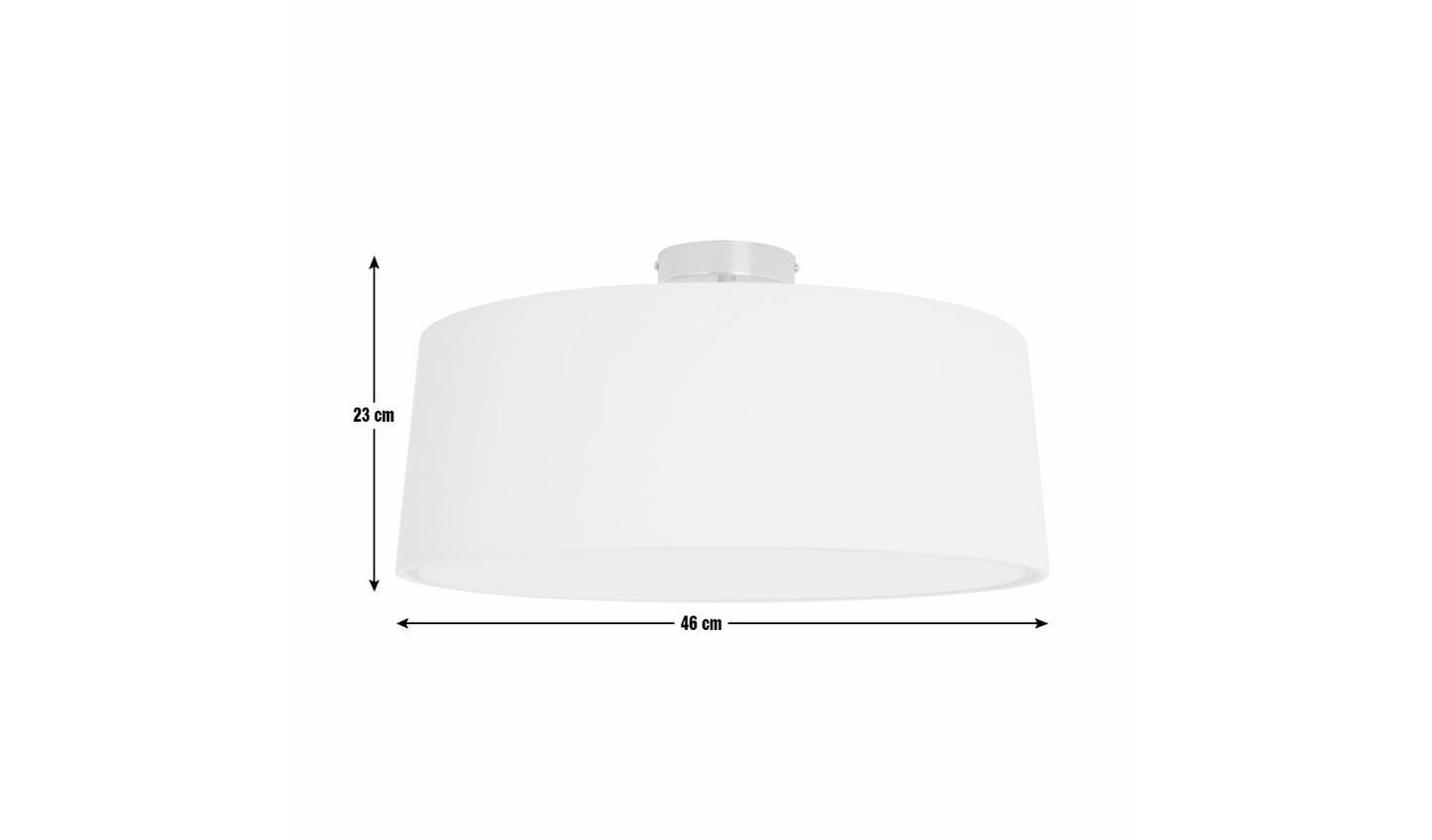 Habitat Metal Flush Ceiling Light - Natural & Chrome