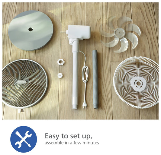 Philips White Pedestal Fan - 15 Inch