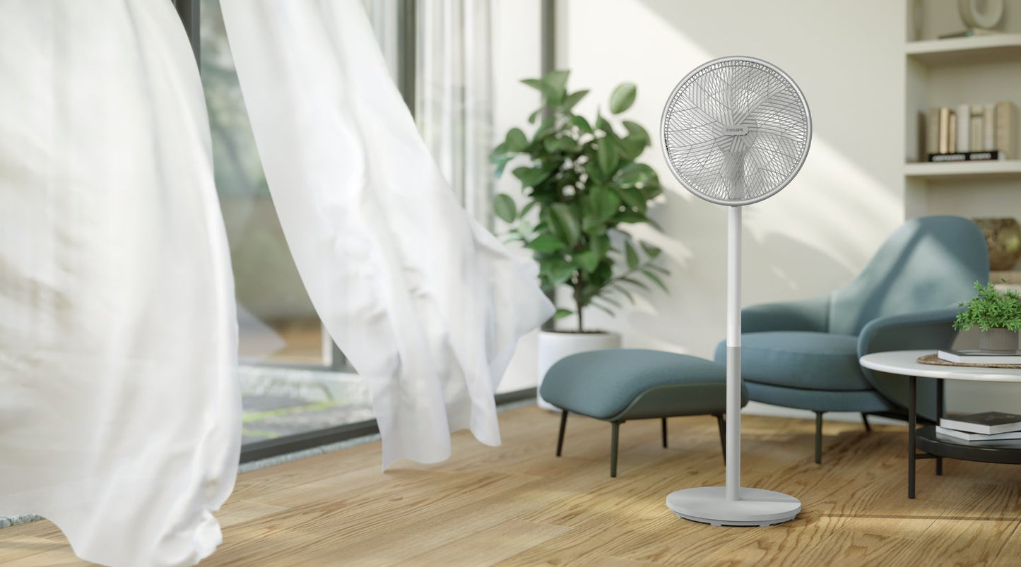 Philips White Pedestal Fan - 15 Inch