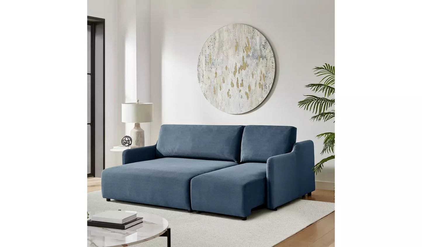 Habitat Stanley Fabric 3 Seater Sofa Bed - Navy