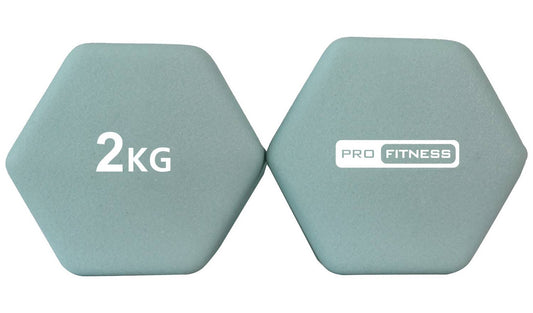 Pro Fitness Neoprene Dumbbells - 2 x 2kg