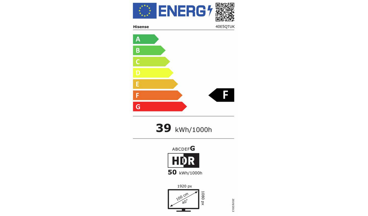 Hisense 40 Inch 40E5QTUK Smart FHD HDR QLED Freely TV