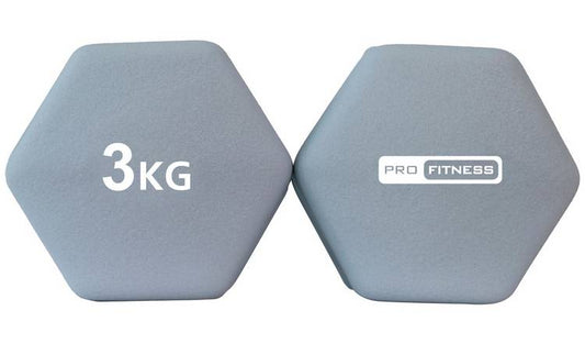 Pro Fitness Neoprene Dumbbells - 2 x 3kg