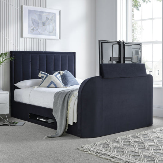 Time4Sleep Santorini Double Side Lift Ottoman TV Bed - Blue