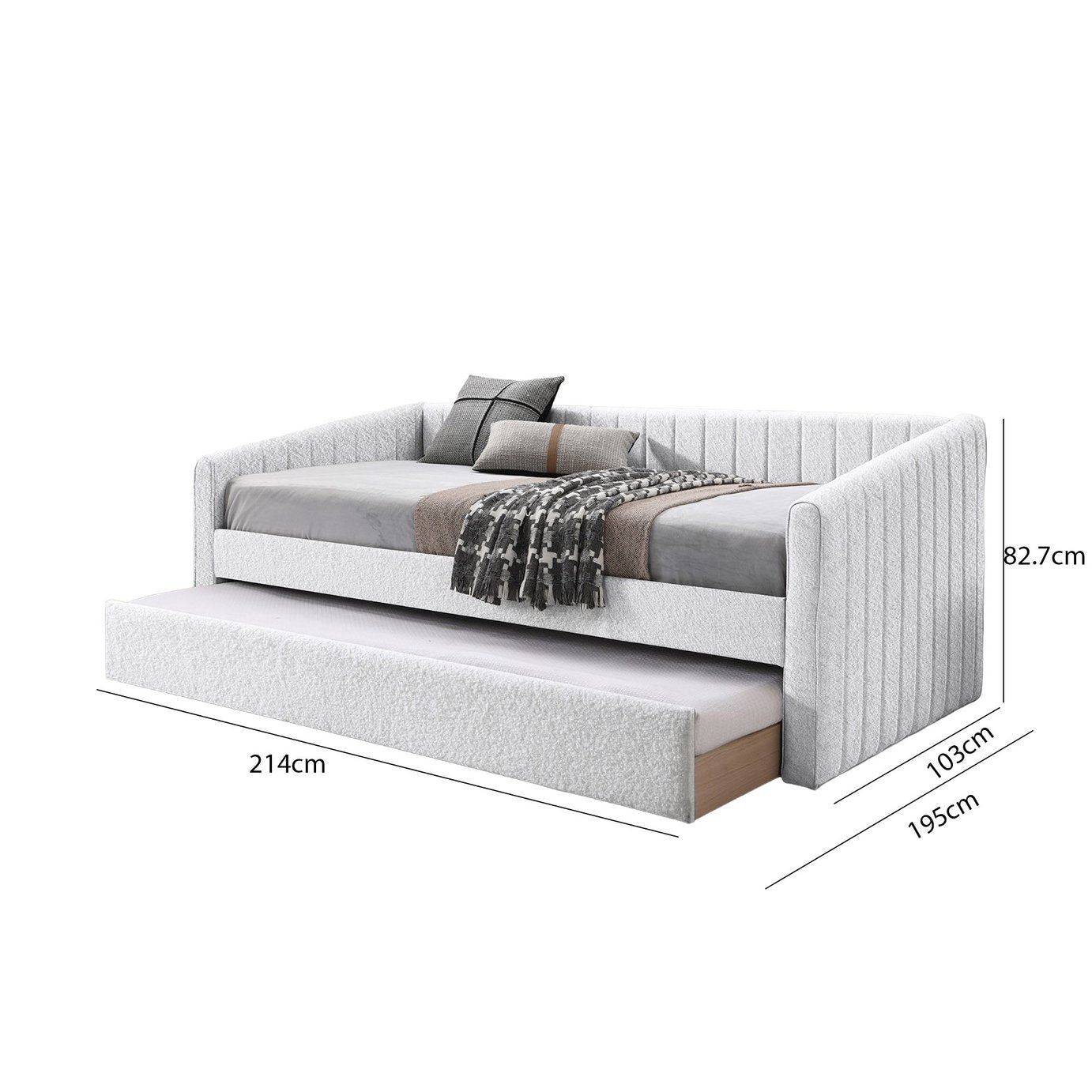 Time4Sleep Sanderson Single Guest Bed with Trundle - White