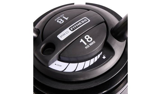 Pro Fitness 7-in-1 18kg Adjustable Kettlebell - Black