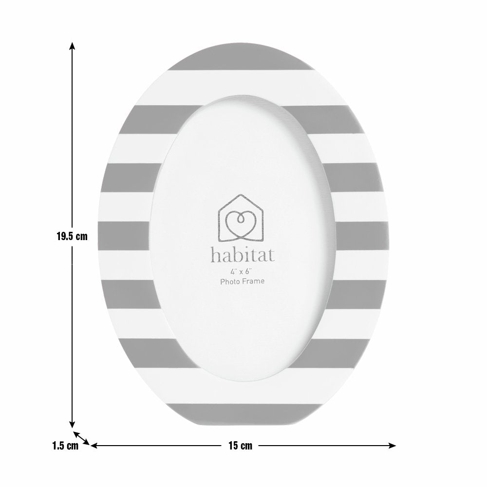 Habitat Striped Oval Red Resin Picture Frame - 4x6"