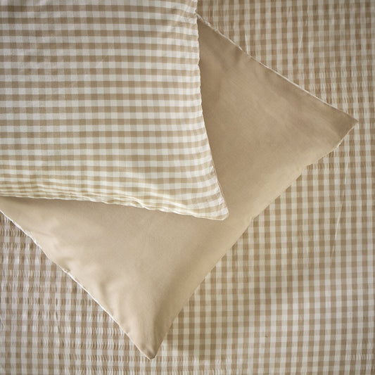 Habitat Gingham Seersucker Neutral Bedding Set - Single