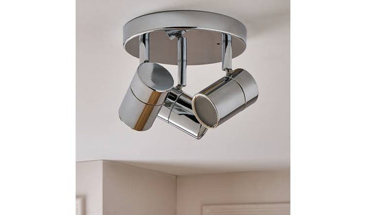 Argos Home Metal 3 Light Bathroom Spotlight - Chrome
