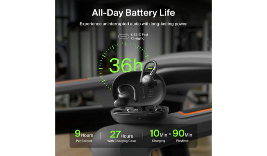 Belkin SoundForm ActiveFit Wireless Sports Earbuds - Black