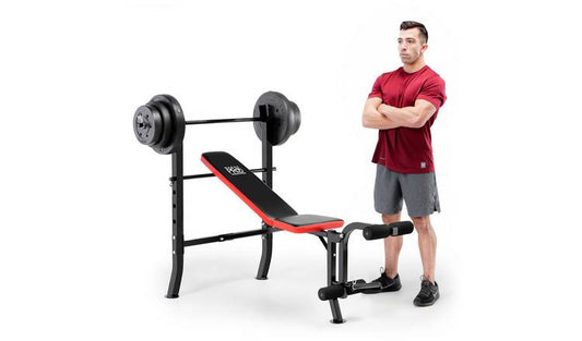 Marcy Pro PM2084 Standard Weight Bench with 45kg Weight Set