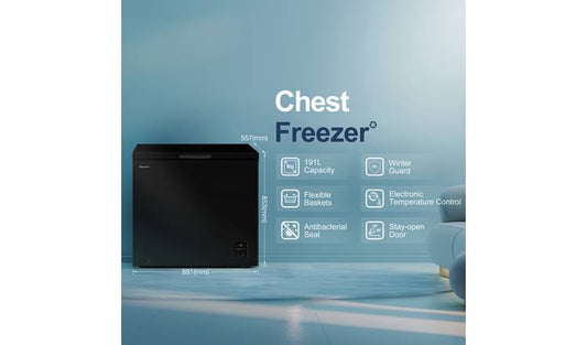 Fridgemaster MCF198EB Chest Freezer - Black