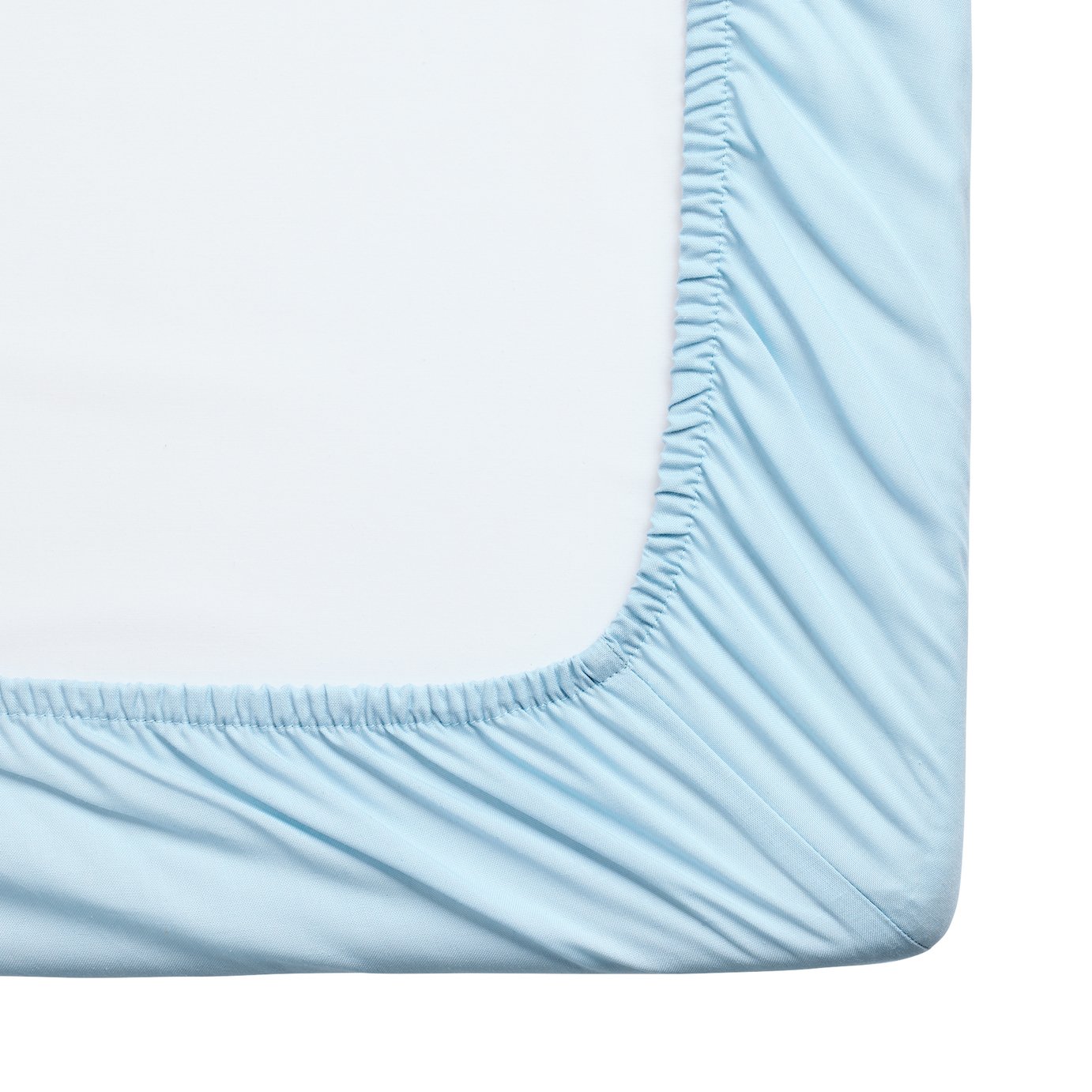 Habitat Plain Pale Blue Fitted Sheet - Single