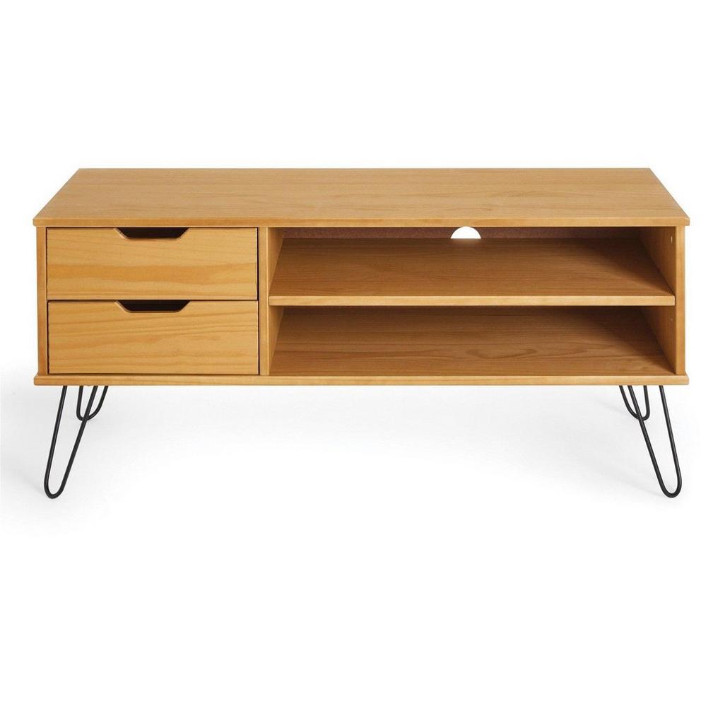 Homelife Harlem Pine TV Unit with Hairpin Leg