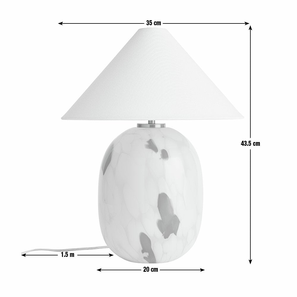 Habitat Rae Confetti Glass Table Lamp - Blue & White