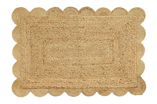 Argos Home Scallop Braided Natural Jute Doormat - 60x90cm