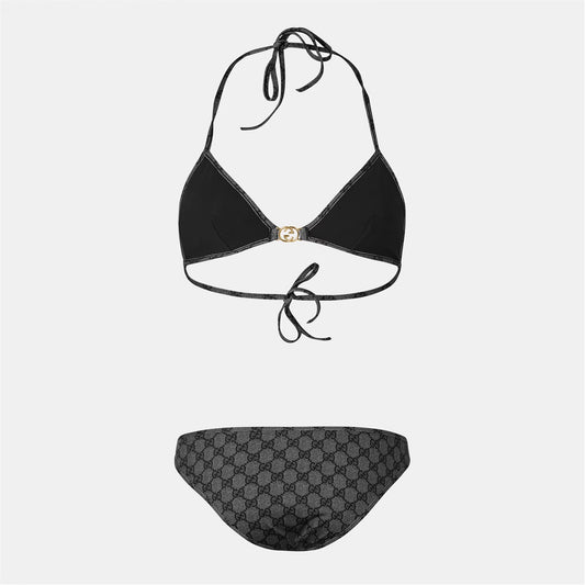 Women's GG Pattern Adjustable Quick-Drying Bikini Set