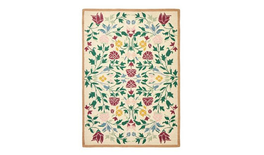 Argos Home Country Floral Cream Wool Cut Pile Rug- 120x170cm