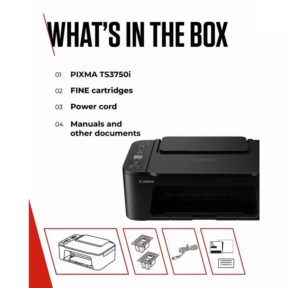 Canon PIXMA TS3750i Wireless Inkjet Printer- Black