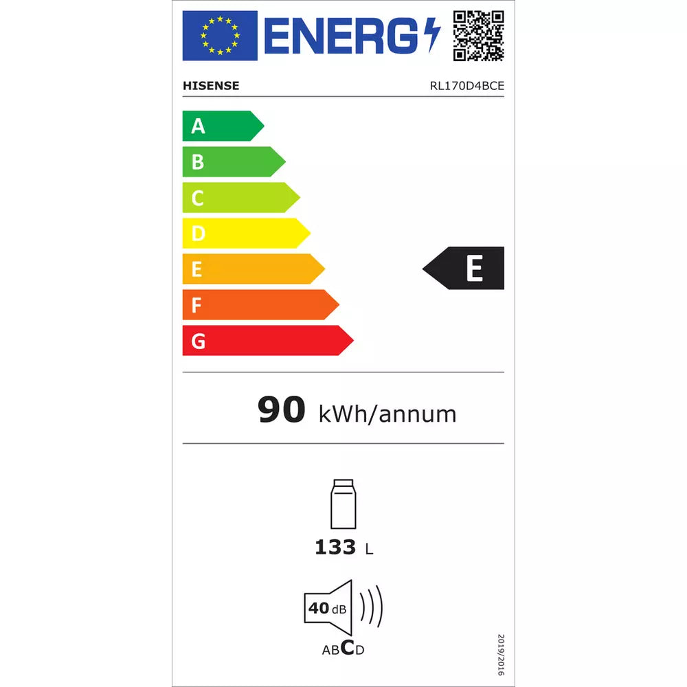Hisense RL170D4BCE Under Counter Fridge - Stainless Steel