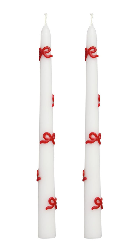 Argos Home Singlewick Bow Dinner Candles - Pack of 2