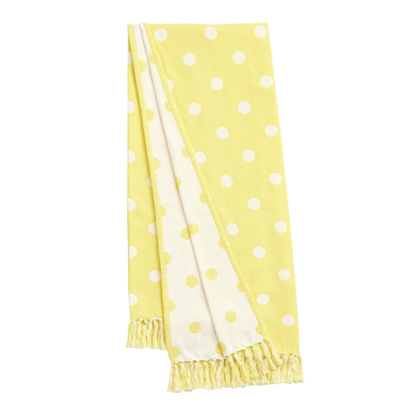Argos Home Polka Dot Woven Throw - Yellow - 150x125cm