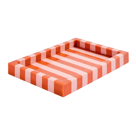 Habitat Brights Stripe Resin Trinket Tray - Pink & Red