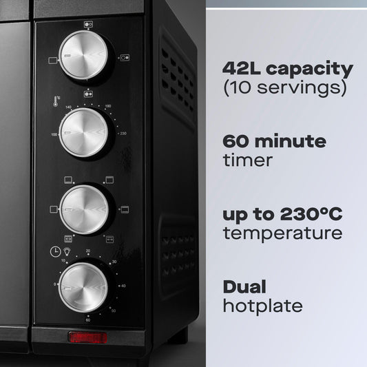 3000W 42L Countertop Oven with Hot Plates & Rotiss