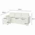 Aspire Nexis Left Hand Storage Chaise Sofa Bed- Natural