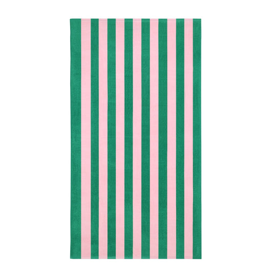 Habitat Stripe Beach Towel - Pink & Green