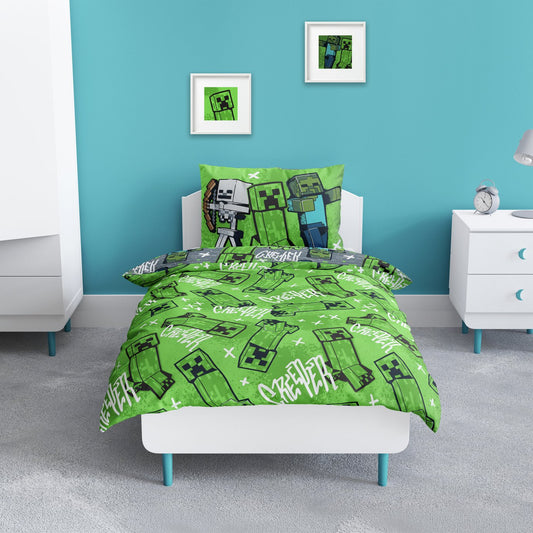 Minecraft Kids Grey Bedding Set - Single