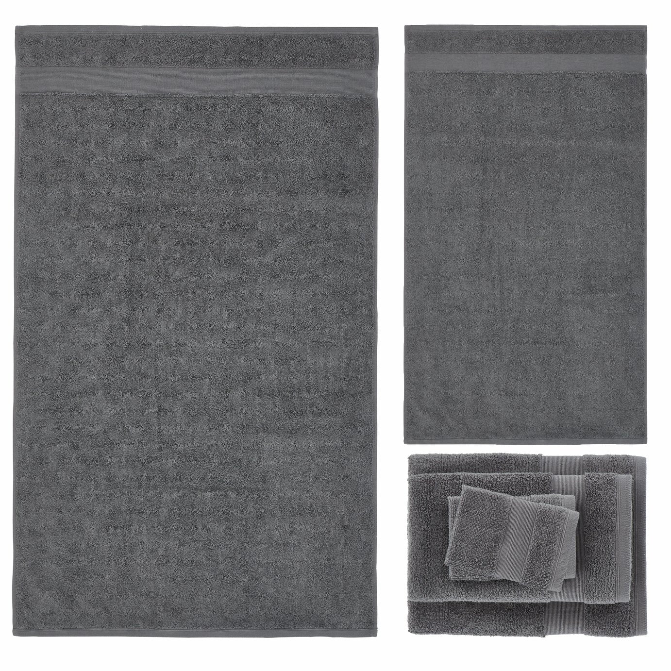 Catherine Lansfield Anti Bacterial Towel Bale - Charcoal