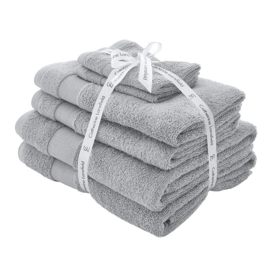Catherine Lansfield Anti Bacterial Towel Bale - Silver