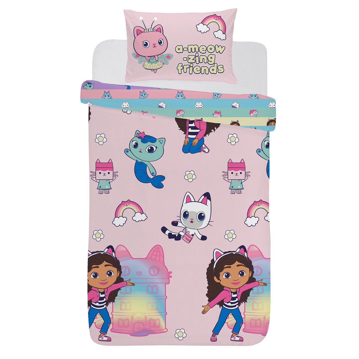 Gabby's Dollhouse Kids Pink Bedding Set - Single