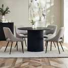 Julian Bowen Louis Round 4 Seater Dining Table - Black