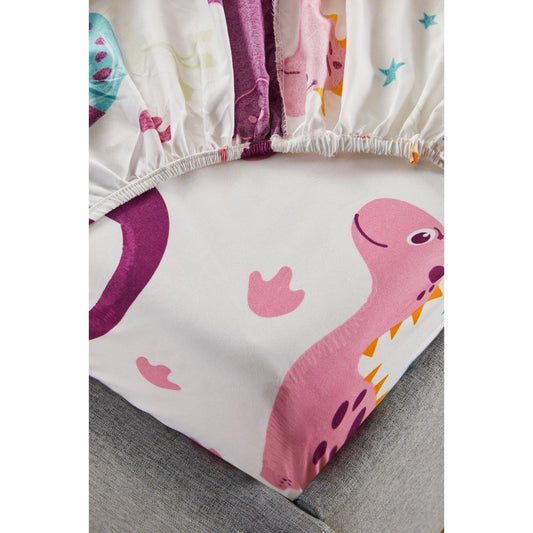 Dino Footprints Kids Fitted Sheet